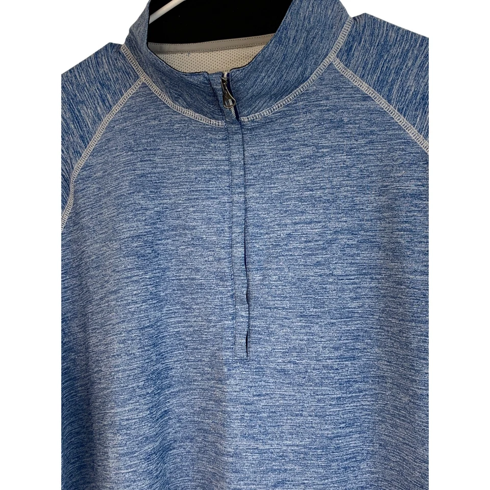 Robert Graham 套头高尔夫 Active 男式尺寸 2XL 蓝色 1/4 拉链衬衫 6854 — 第 3/4 张图片