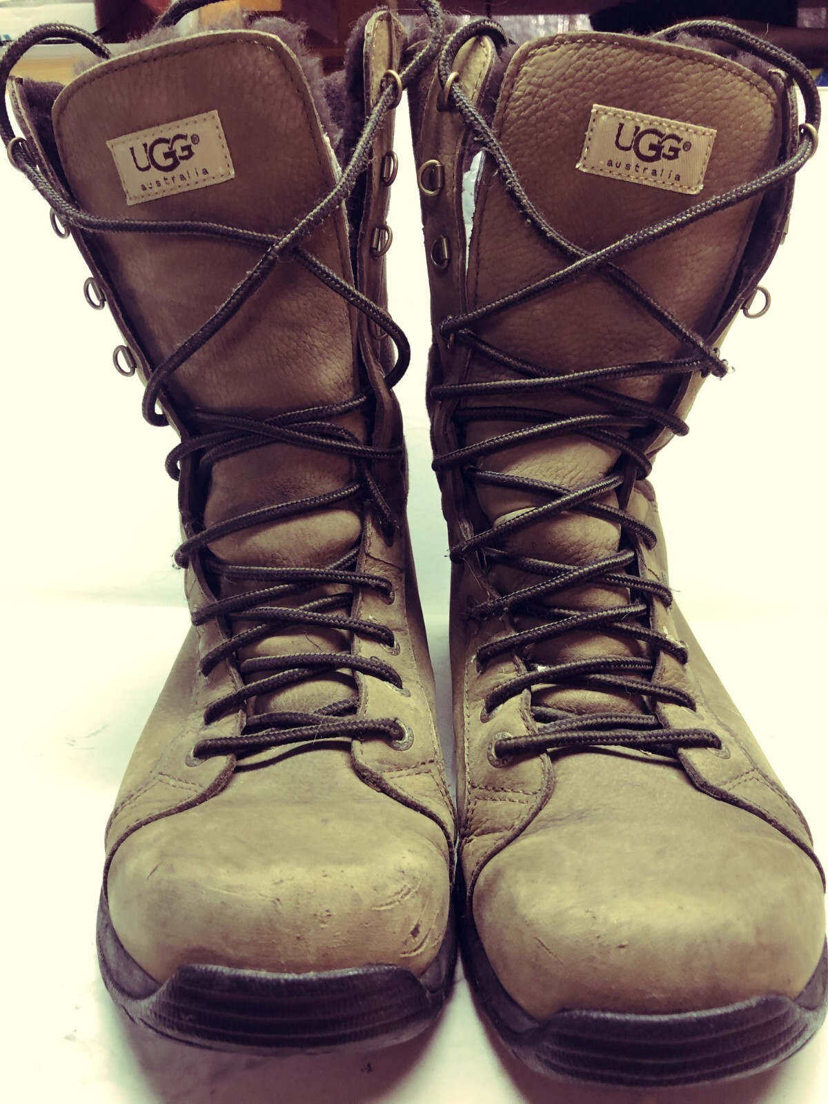 Knee high lace up boots Vibram Sole 