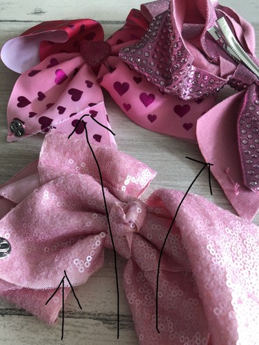 Lot of 5 JoJo Siwa Hair Bows w/Bow Holder Crystals/Sequins/Gems/Pink/White/Green - Picture 21 of 24