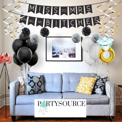 PARTYSOURCE Bachelorette Party Decorations Kit-Bridal Shower Supplies Miss To Mrs+Tiara