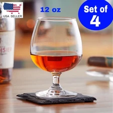 Set of 4 Brandy Snifter Crystal Glass for Brandy, Whiskey Bourbon 12 oz