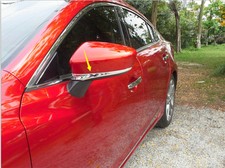 Pair Chrome Side Mirror Rearview Stripe Cover Trim For Mazda 3 Axela 2014-2017