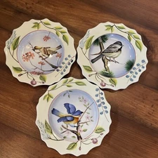 Decorative Bird Plates Home Interiors and Gifts Songbirds 2005 Lot Of 3 13349