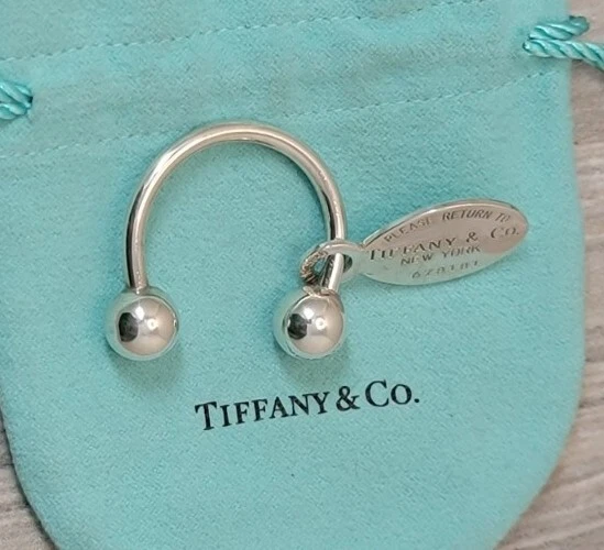 TIFFANY & CO. Portachiavi Tiffany & Co argento sterling Return to Tiffany etichetta ovale sfera a vite