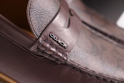 COACH Size 10 Men's Shoes Loafer Brown Leather MOTT DRIVER