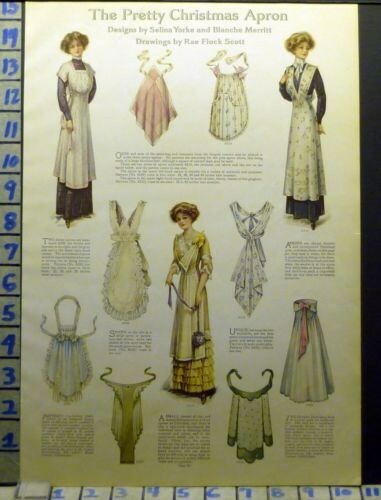 1911 APRON DRESS CHRISTMAS HOLIDAY WOMAN FASHION DESIGNER VINTAGE ART AD AT13 | eBay 1911 APRON DRESS CHRISTMAS HOLIDAY WOMAN FASHION DESIGNER VINTAGE ART AD AT13 | eBay