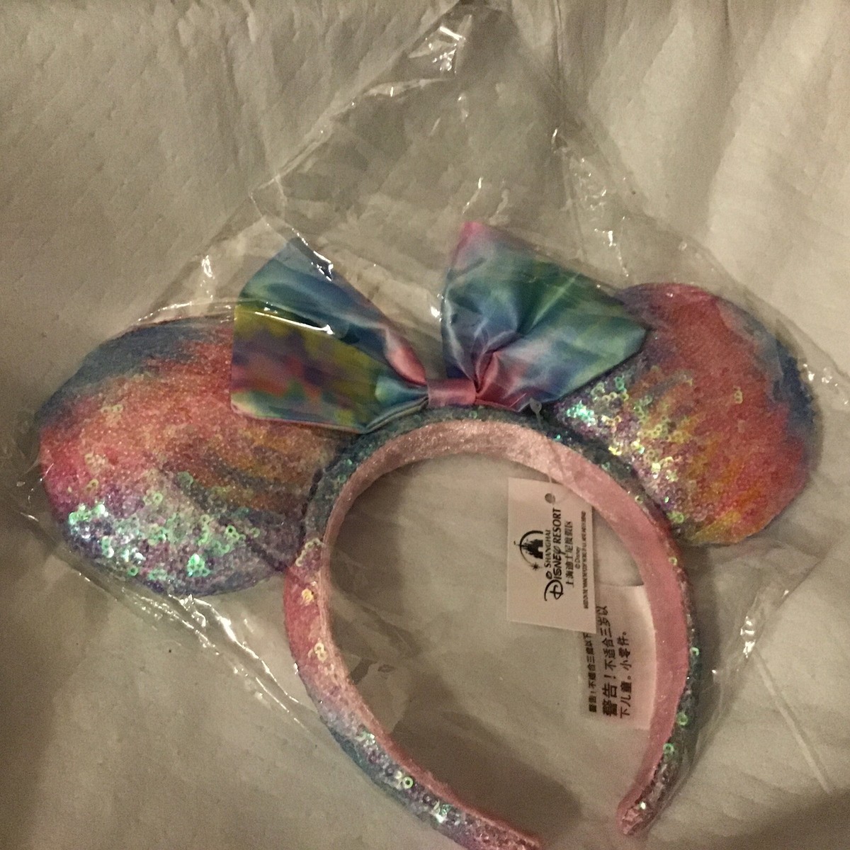 Sequin Disney Parks SHDR 2023 Pastel Rainbow Tie Dye Mouse  display picture 3