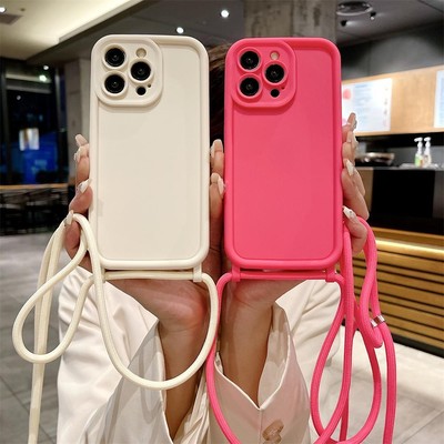 Phone Case For 14 13 15 16 Pro Max 12 11 X XR XS 7 8 Plus Crossbody Adjustable