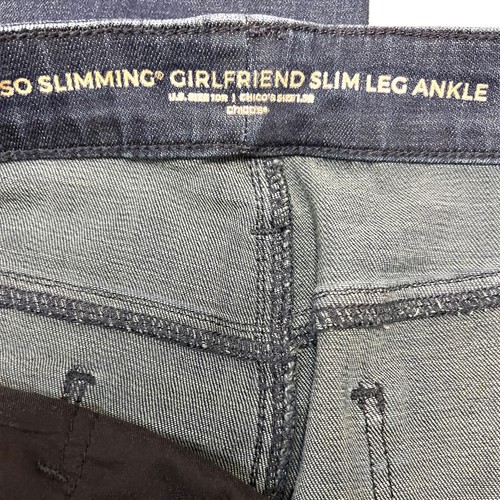 Pantalones de mezclilla rasgados Chico's So Slimming Girlfriend tobillo pierna recta NUEVO - Imagen 7 de 12