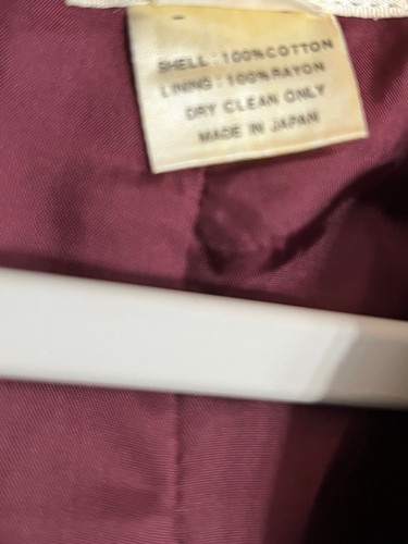 VTG Plymouth Velvet Blazer Women’s Size 8 Made in Japan 100% Cotton Burgundy - Picture 7 of 14