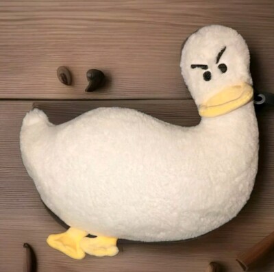 FUNNY DUCK HEAD REST PILLOW GOOSE WHITE GRUMPY DUCK PLUSH STUFFED ANIMAL