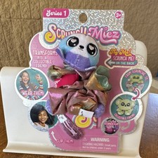 ScrunchMiez Series 1 Sloth Transforming Collectible Scrunchie Multicolor Glitter
