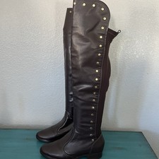 Botas de montar Vizzano marrón con tachuelas sobre la rodilla para mujer 8 LEER