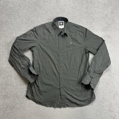 G-STAR RAW Herren Hemd Shirt Gr XL Casual Arbeit Workwear Stretch 32114 Grün - Bild 1 von 4