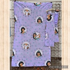 Vintage 90s Disney  s Aladdin Jasmine curtain set two panels one tie sash 39x66