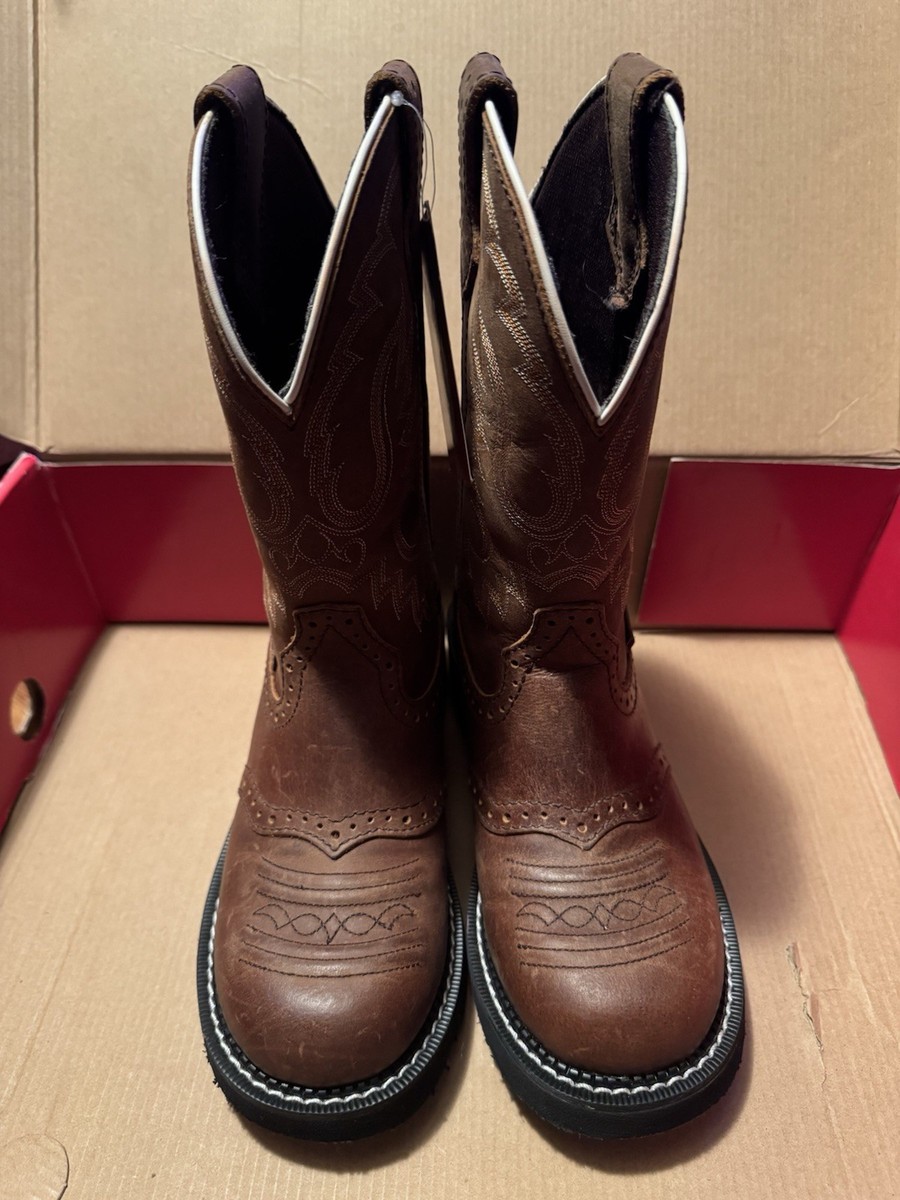 Justin Leather Cowgirl Western Boots Women's 6 B Brown Gypsy