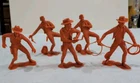 Lots of 5 Vintage 1964 Louis Marx & Co. Cowboys  and Lawmen 6" Plastic Figures