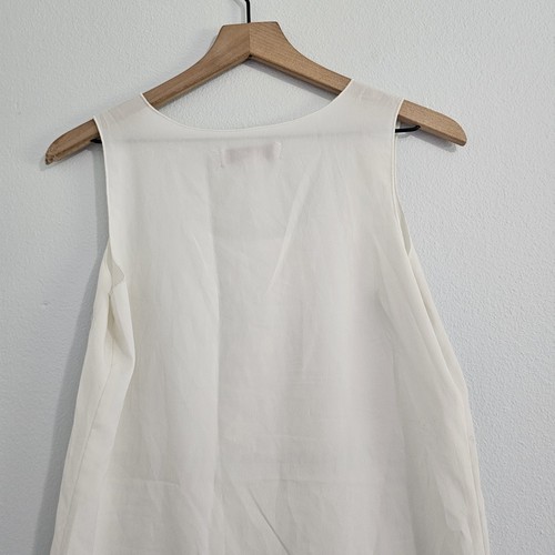 Ann Taylor Loft White Shimmer Sleeveless Blouse Women's Size Small - Picture 4 of 8