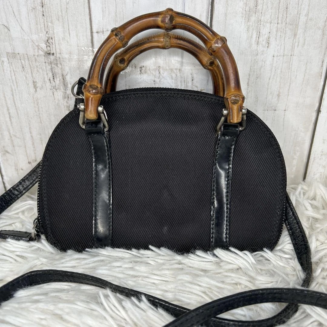 Gucci Sac à Bandoulière Bambou Portefeuille Cuir Nylon
