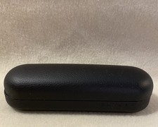 OAKLEY Eyeglass Case Black Faux Leather Hard Clamshell CASE ONLY Pre Owned