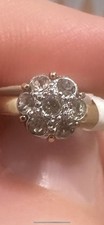 CZ Diamond Daisy Cluster 18 Kt Heavy Gold Electroplated Size 5 Women’s Ring