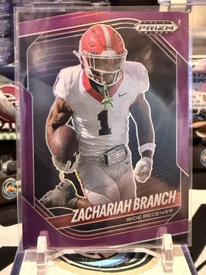 2025 Panini Prizm Black Zachariah Branch Purple /99 Georgia Bulldogs RC TZ 14S