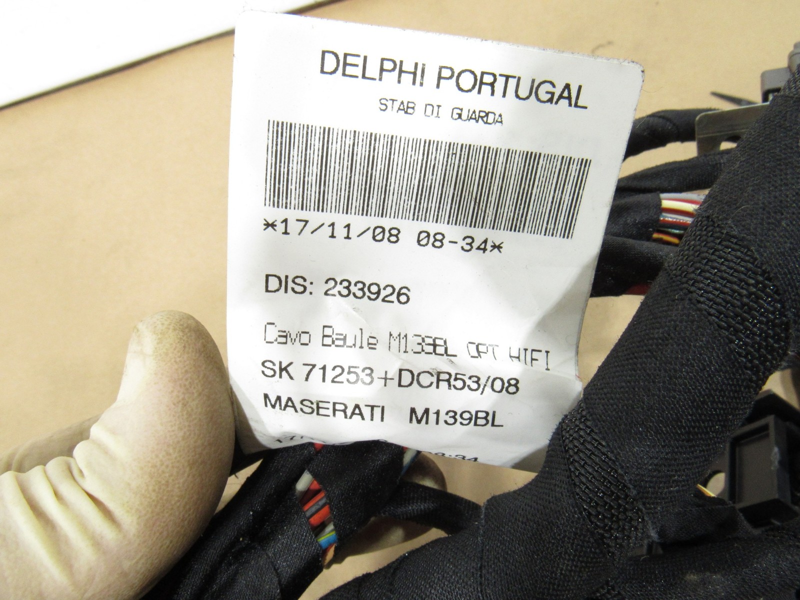 08-12 Maserati Granturismo S 2010 Rear Trunk Compartment Wire Wiring Harness :Y