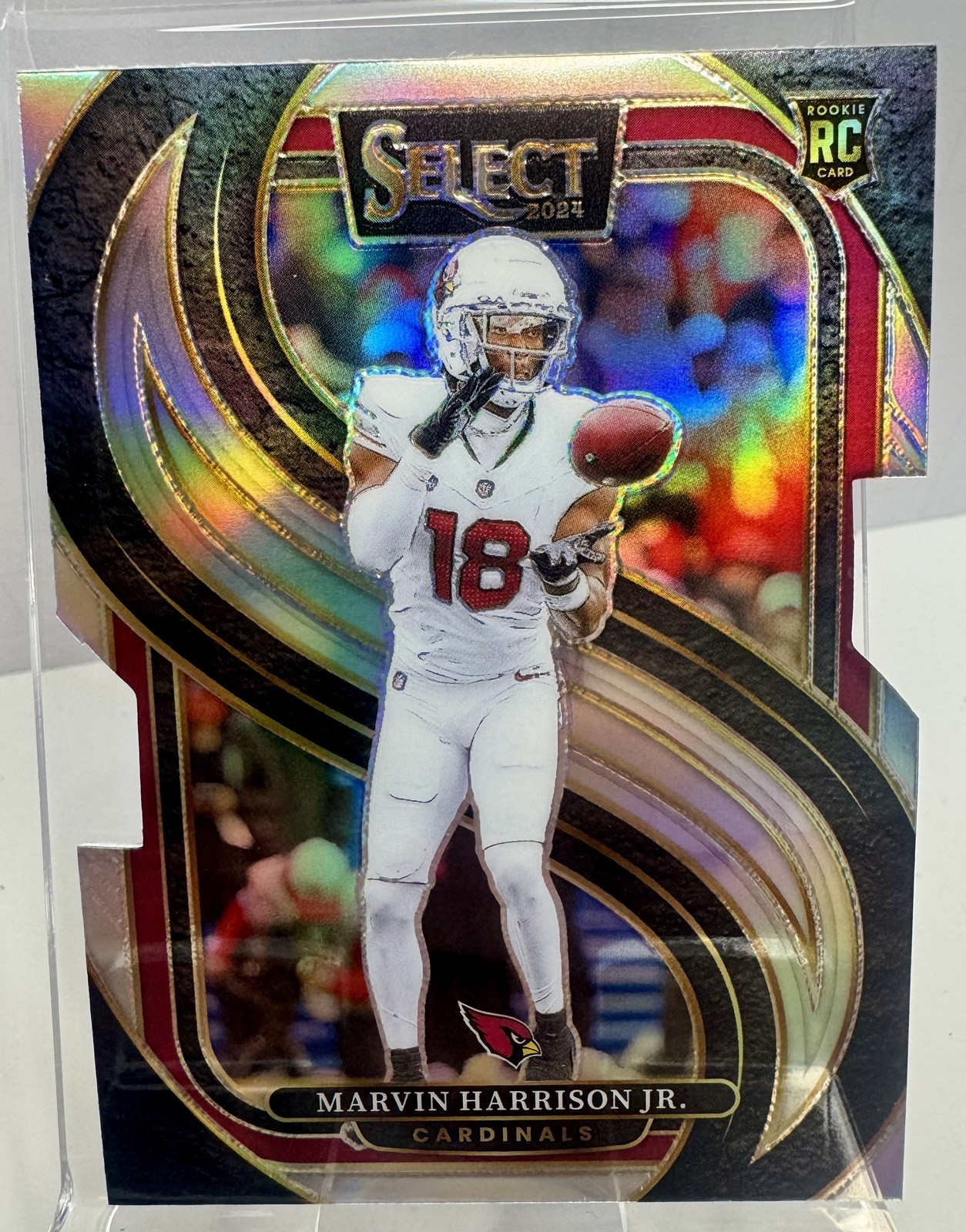 2024 Panini Select Premier Silver Prizm Die-Cut Marvin Harrison Jr RC Cardinals
