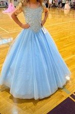 Tiffany Princess Gown Style 13594 Size 6 Sky Blue Worn Once 180 FREE SHIP