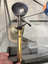 Vintage   ICE CREAM SCOOP  WITH BRASS HANDLE  RARE RARE     G-129