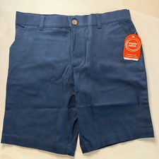 Wonder Nation Boys School Uniform Flat Front Shorts Size 12 HUSKY Navy Blue NWT