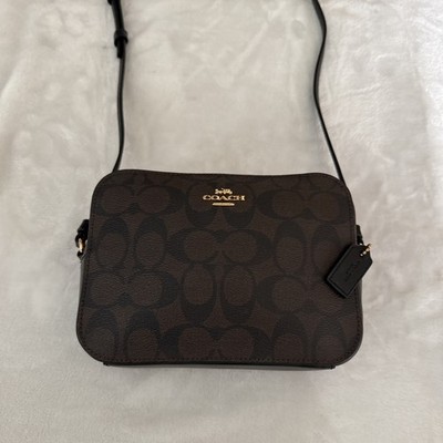 Coach Mini Camera Bag Brown Crossbody Signature C Canvas Leather