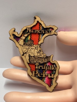 Peru Peruvian Map Fridge Magnet Colorful Trujillo Huanchaco souvenir travel