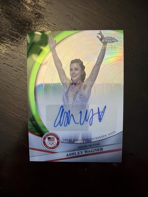 2026 Topps Chrome Olympics Ashley Wagner Green Refractor Auto /99 Figure Skating