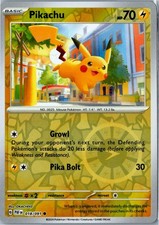 Pokemon Card - Pikachu - Paldean Fates - 018/091 - Common Reverse Holo - LP
