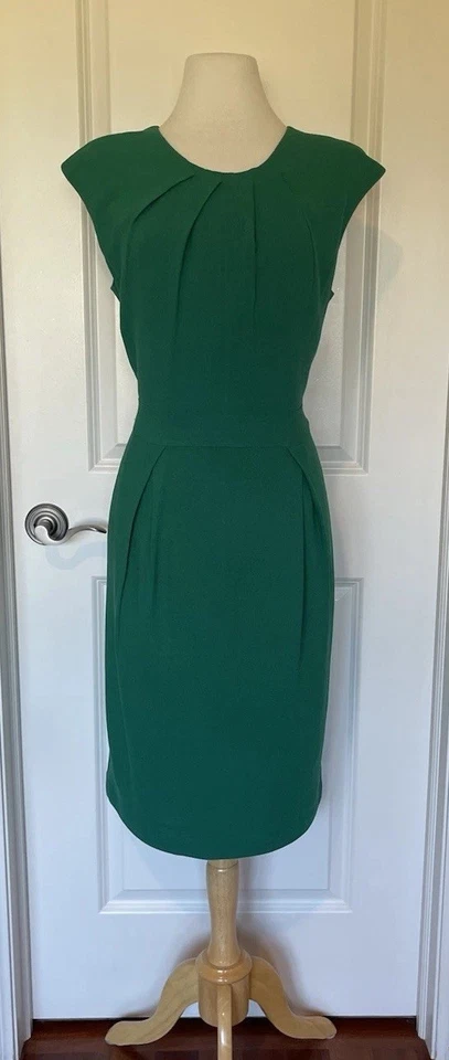 Lafayette 148 NY  Emerald Green Sleeveless Wool Blend Dress Sz  14~STYLISH- - Image 2 of 4