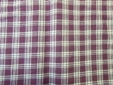Burgundy and White Plaid Cotton Fabric 44" Wide x 33" long 