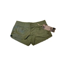 LEI Ashley Trouble Size 7 Olive Green Low Rise Shorts • Y2K / Retro Style/NEW