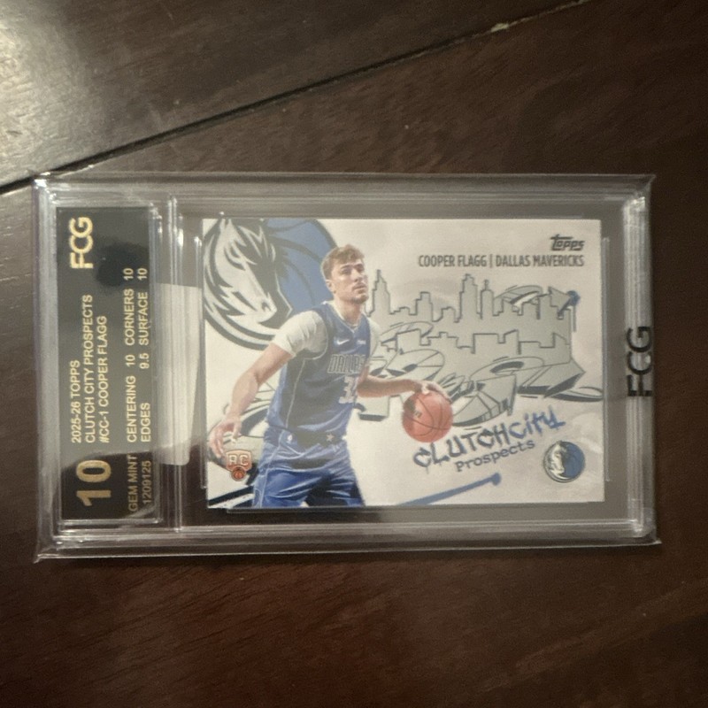 Topps 2025-26 Clutch City Prospects Cooper Flagg #CC-1 Mavericks (RC) FCG 10