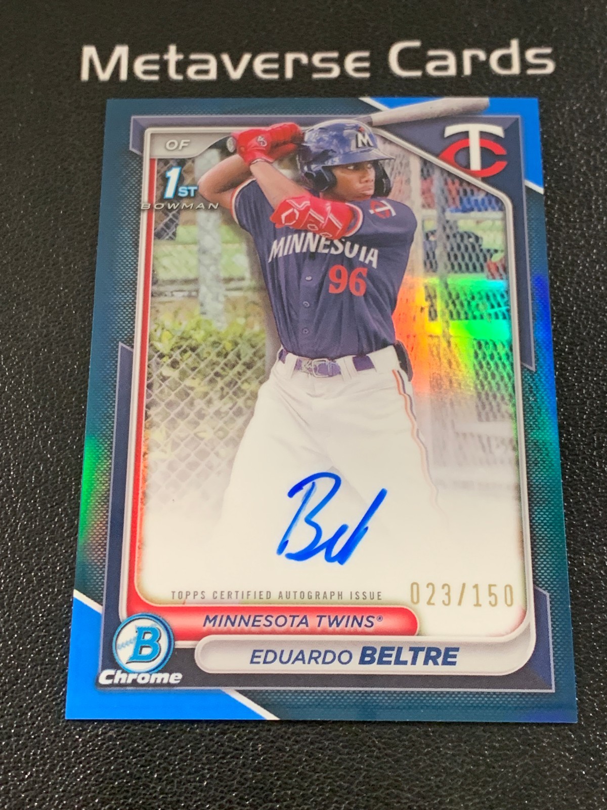 2024 Bowman Chrome Eduardo Beltre 1st Auto Blue 23/150 Twins