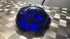 Blenko Glass Ladybug Blue Paperweight