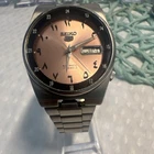 Seiko 5 Automatic 17 Jewels Day/Date 24-Hour Gold Dial Arabic Steel Bracelet