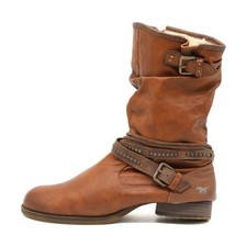 Mustang Damen Vintage Schnallen Western Stiefel Braun Reißverschluss Boots EU 41