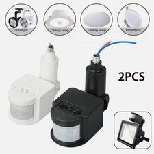 2pcs PIR Motion Sensor Security Wall Ceiling Mounted Garden Outdoor Indoor