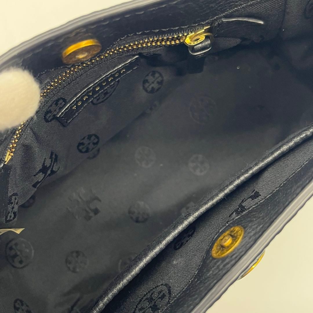 Tory Burch Small Leather Shoulder Bag Black Women's Used Authentic thumbnail 9
