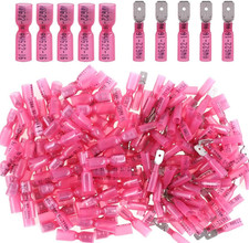 50Pcs 22-16 Gauge Fully Insulated Female/Male Spade Nylon Heat Shrink Waterproof