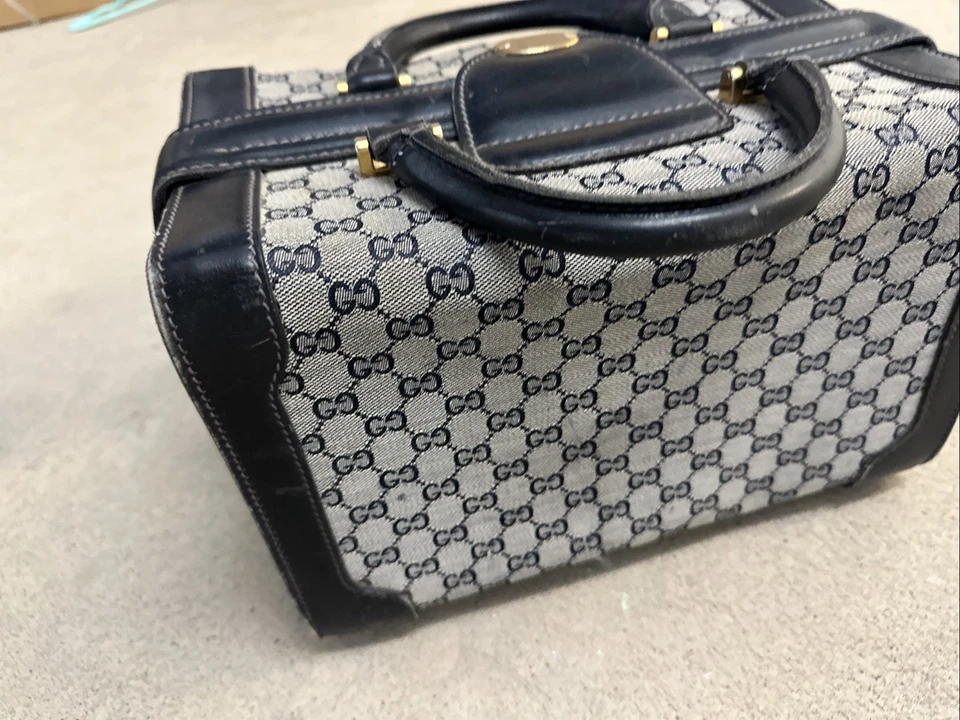 Винтажный Gucci traincase темно-багаж монограмма - Изображение 3 из 4