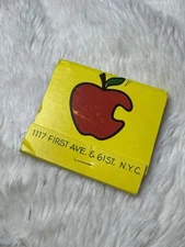 Vintage Adam’s Apple NYC Matchbook 1117 First Ave & 61st St Yellow Complete