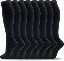 8 Pairs Compression Socks for Men  Women 20-30 Mmhg Knee High Nurse
