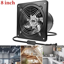 8" Exhaust Fan Ventilation Extractor Fan 110V Wall-Mounted Blower Duct Fan USA
